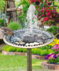 Bird Bath Water Fountain Rock With Electric Pump And Power Source, Granite Resin Rock Waterfall Kit to Attract Birds.