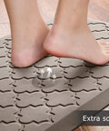 Feet on khaki Anti Fatigue Kitchen Mat Cushioned Comfort Floor Mat 2 Pack Water Resistant Non Slip Ergonomic Standing Rug For Kitchen Floor Office Sink