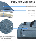 Shock Absorbent Multipurpose Telescope Bag 40 Inches For On The Go Outdoor Travel And Safe Transit, Padded Protective Case Built For Celestron And Other Major Telescope Brands, Durable, Lightweight, Weather Resistant, Quick Access. waterproof blue telescope bag with 600D fabric and foam padding