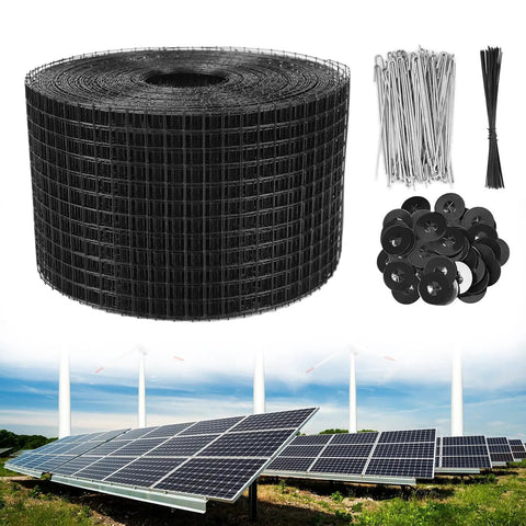 Badass Solar Panel Roof Protection Net, 6 X 100 Ft roll with clips and stakes for solar panel installation.