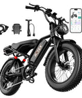 Powerful 1500W Fat Tire Electric Bike For Adults With Dual Suspension, 31 MPH Top Speed, 48V 20Ah Battery, 20 Inch Off Road Ebike.