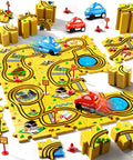 Puzzle Racer Car Track Set for Kids Ages 3 to 6 With 48 Pieces and 2 Cars, 6 Road Signs, Buildable Tracks for Creative Play