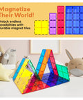 Supersized Magnetic Building Tiles 12pc Base Plate Set for Kids STEM Construction Toy Jumbo XL Foundation Stabilizers assembled