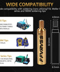 7 Piece Soldering Tips And Heat Set Insert Kit For Thread Inserts M2 To M8 Soldering Iron Adapter For 900M T18 FX 888D