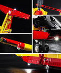 Lit LED Lighting Kit For Lego Firefighter Aircraft 42152 showing illuminated tail, wing, and undercarriage details, 18 Key RC Version