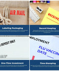 No Sweat Self Inking Exhibit Stamp With Crisp Black Ink Effortless Press Print Action For Law Clerks shows various stamps for organizing documents.