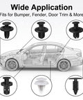 100 Piece Car Rivets Fasteners Kit With 6.3mm 8mm 9mm 10mm Multi Size Bumper Retainer Clips, Heavy Duty Plastic Auto Fastener Set For Cars And Trucks, Black for bumper, fender, and door trim
