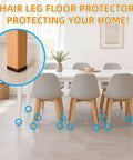 PTFE Chair Leg Sliders For Carpet Surface 1 Inch Square Nail On Glides Brown 40 Pack Protect Floors showcased under chair