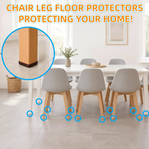 PTFE Chair Leg Sliders For Carpet Surface 1 Inch Square Nail On Glides Brown 40 Pack Protect Floors showcased under chair