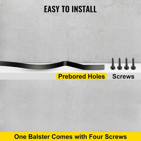 Sturdy Iron Deck Balusters 32.25 Inch Long 1 Inch Spindles 51 Pack With Screws for easy installation with predrilled holes