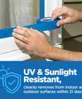 Applying Multi Surface Painter Tape With Edge Lock For Sharp Lines, 1.88 Inch By 60 Yard, 12 Rolls In Blue on window trim