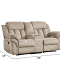 Manual Recliner Sofa Set For Living Room Two Seat Loveseat With Overstuffed Armrests Ultra Cozy For TV Time And Lazy Sundays Perfect For Bedroom Or Office Light Brown