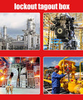Industries using Lockout Tagout Lock Box Kit For Safer Workspaces Four Pack Portable Safety Padlock Box in operations