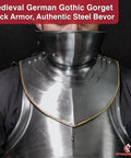 Medieval Gothic Bevor Neck Armor in Silver, 16 Gauge Mild Steel for Face, Neck and Chest Protection in reenactments, LARP, display