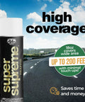 Traffic Marking Spray Paint 18oz 12-Pack White Quick-Dry Formula with road background and high coverage text