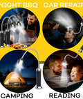 LED BBQ Grill Light Set Of 2 With 360 Degree Magnetic Base And Extra Long Gooseneck, Portable Lamp in various outdoor uses