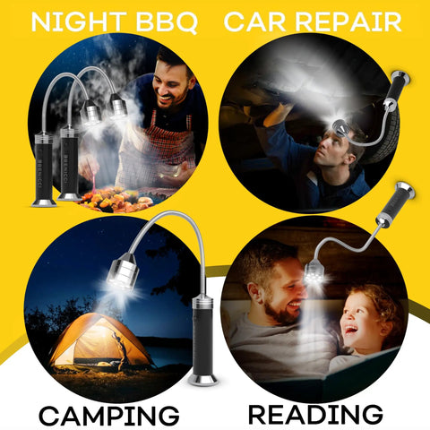 LED BBQ Grill Light Set Of 2 With 360 Degree Magnetic Base And Extra Long Gooseneck, Portable Lamp in various outdoor uses