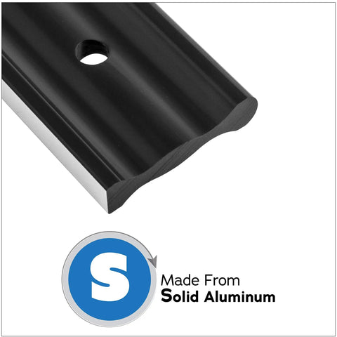 Close-up of Heavy Duty 24 Inch Anodized Aluminum Straight Edge Tool showing solid aluminum material and design details.