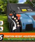 2 In 1 Electric Dethatcher And Scarifier For Lawn Care With A Handy Walk Behind Design, 15 Inch Width, 13 Amp Power