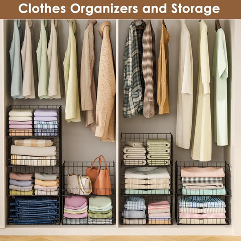 Straight Up Reliable Stackable Closet Organizers Foldable Storage Bins Wide Opening Clothes Racks Pants Jeans Home Refresh Black Smooth Process Easy Gear Rack