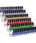 6 Tier Acrylic Nail Polish Organizer With No Fuss Easy Install Holds Up To 96 Bottles Space Saving Countertop Rack Clear Display