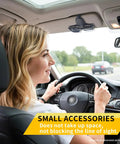 Slick Magnetic Leather Sunglasses Holder For Car Visor Clip With Heavy Duty Snap Easy One Hand Flip Stylish Auto Eyewear Organizer Black Pack Of Two Keeps Shades Locked Tight On Any Daily Ride mounted on car visor with driver.