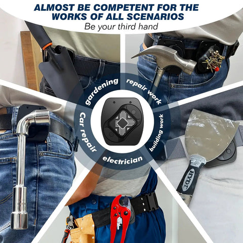 Double Pack Magnetic Tool Holder With Dual Strong Magnets holding tools on belts for quick access during work.