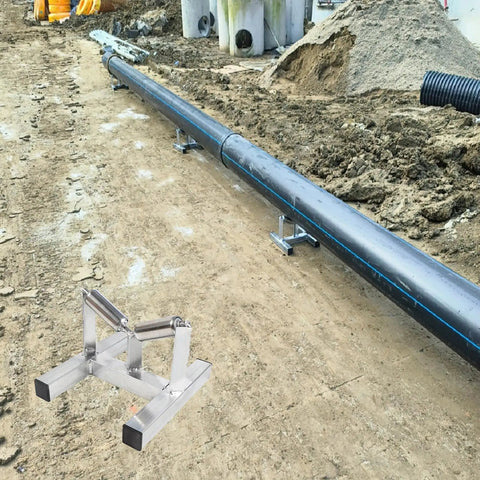 Heavy Duty Pipe Roller Stand For Gas Piping And Welding Alignment, Adjustable 50-315mm Rollers for PE Pipe