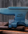 Blue Single Horn Cast Iron Anvil For Blacksmithing And Metal Shaping Beefy Pro Grade Heavy Duty Jewelry Making And Stamp Work Tool 24 Lbs Durable