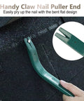 2 In 1 Roof Shingle Removal Tool And Nail Puller for Safe Shingle Replacement, green pry bar design with nail puller end.