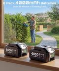 22 Inch Cordless Hedge Trimmer With Dual Action Blade And 20V Power, Includes 2 Batteries And Charger on window sill