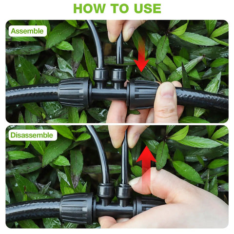 10 Pack Reducing Tee Connectors For Drip Irrigation Five Sixteenths To One Quarter Inch Splitter Tee Push To Connect Fittings assembly