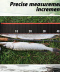 2 Pack 53 Inch Fish Ruler Measuring Tape With Bump Board Waterproof Fishing Tool displayed with fish and rod outdoors