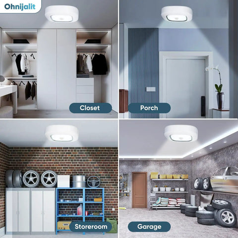 Motion Sensor Ceiling Lights Battery Powered Easy Install Indoor Motion Activated LED Ceiling Lights For Closet Hallway