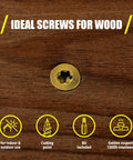 Hella Durable Wood Screws 10 X 3 Inch Self Drilling Deck Fasteners 200 Pack Rust Resistant shown embedded in wood