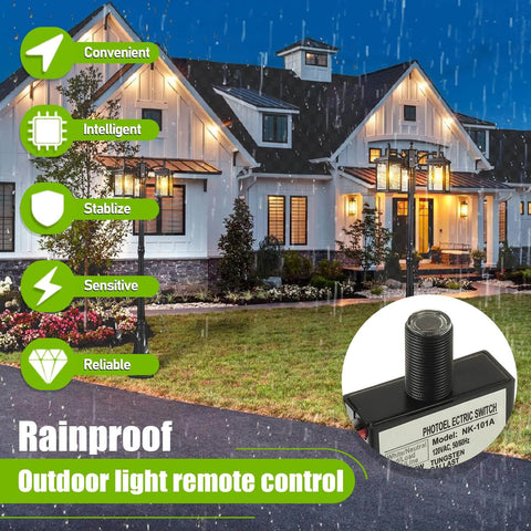 Outdoor 105V To 130V AC Photocell Light Sensor Switch For Dusk To Dawn Auto Lighting Weatherproof Controller with features overlay