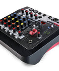 Six Channel Compact Live Mixer With Guitar DI High Impedance Inputs And GS Pre Preamps Durable Metal Chassis Built In FX And USB Interface