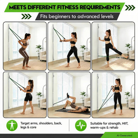 Heavy Duty Aluminum Anchor Mount For Wall Mounted Resistance Bands enables serious strength training with various exercises.