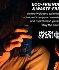 Person holding Wyld Gear party cup by a fire. Red 24 Oz Insulated Stainless Steel Party Cup With Lid No Sweat Double Wall Vacuum Insulated Tumbler.