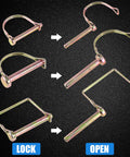 Built Tough Heavy Duty PTO Pin Assortment Kit For Farm Trailers And Wagons, 20 Pcs Zinc Plated Steel Pins in lock and open positions