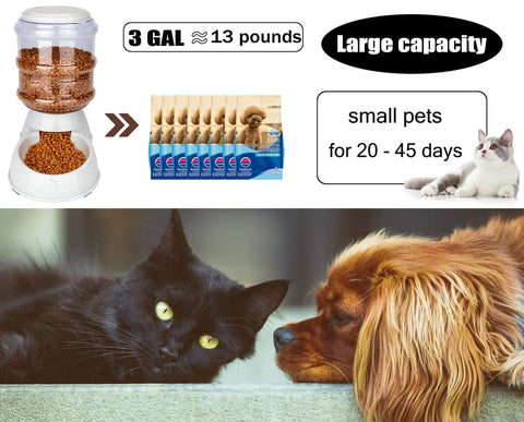 Heavy Duty Automatic Dog Feeder For Large Dogs With 3 Gallon Food Dispenser, Bpa Free Plastic Pet Meal Hub, No Fuss Setup When Youre Taking A Trip Or Heading To Work - showing the food portion and pet bowl.