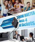 3000 Watt Pure Sine Wave Inverter Heavy Duty From 12V DC To 110V And 120V AC With LCD Display, 6000W Peak, 4 AC Outlets
