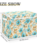 Hella Durable Foldable Storage Bin With Lid And Handles, Collapsible Cloth Storage Cube Organizer For Closet Bedroom, 16.5in size.