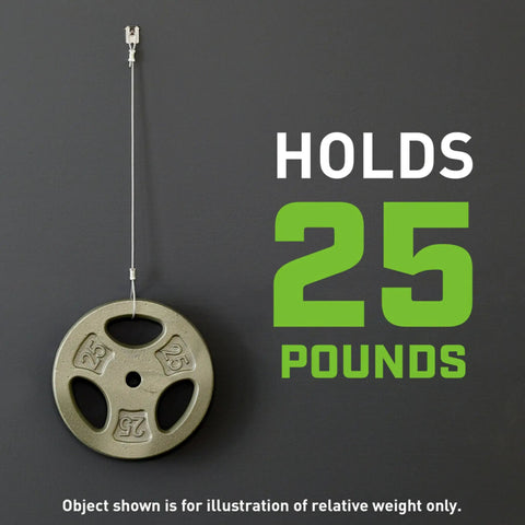 Claw 25 Lb Drywall Picture Hanger Set With Spot Markers No Studs Needed Heavy Duty Hardened Steel holding 25-pound weight