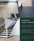 Stairs and floor treated with One Coat Chocolate Wood Stain And Finish Oil Plus 2C For Indoor Use, showcasing elegant finish.