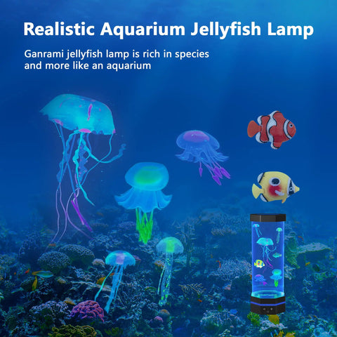 Large Jellyfish Lava Lamp With Water Ripple Projection And 17 Color Changing LEDs Remote Control Night Light For Kids