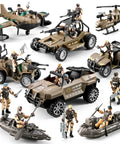 56 In 1 Army Men Toys Set For Boys Ages 4 To 12 Featuring Military Trucks Helicopters Kayaks Motorcycles Action Figures