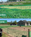 Temporary Garden Fence 4x100 Feet With 50 Zip Ties Heavy Duty Plastic Snow Fence Yard Barrier installed in garden and farm.