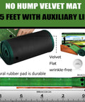 Rolled Indoor Outdoor Golf Putting Mat With Auto Ball Return System, Crystal Velvet Green On Sturdy Wood Base, 9.5 feet