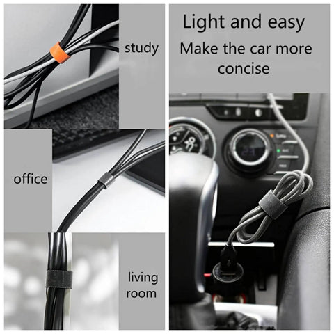 54 Yards Of One Half Inch Reusable Cable Ties For Easy No Fuss Cable Management in various home and car settings